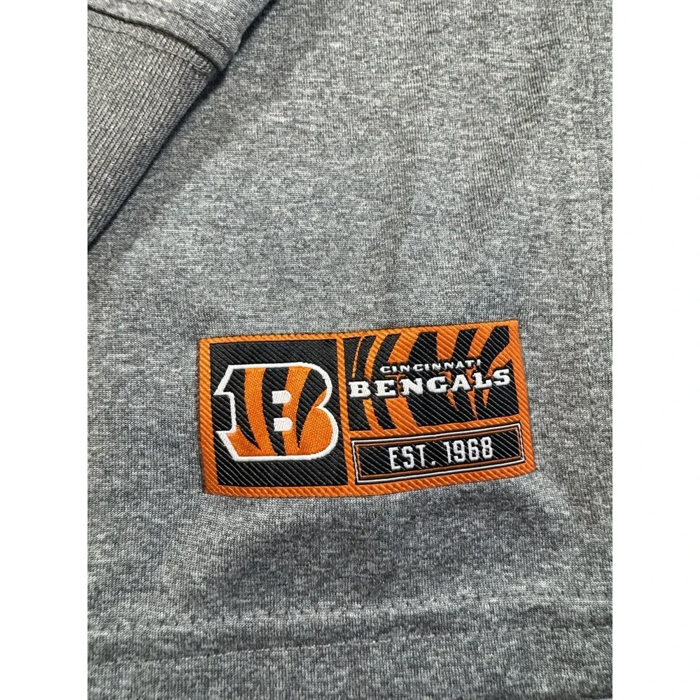 Cincinnati Bengals Mens XL Gray Logo Graphic NFL Team Apparel Long-Sleeved Shirt